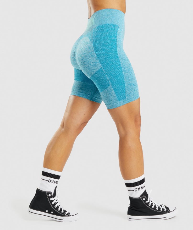 Gymshark Flex Cycling Női Rövidnadrág Türkiz | HU-N-704