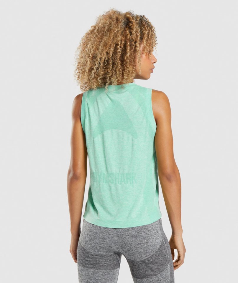 Gymshark Flex Loose Top Női Ujjatlan Póló Világos Zöld | HU-Q-964