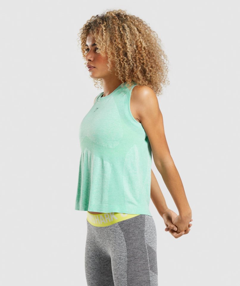 Gymshark Flex Loose Top Női Ujjatlan Póló Világos Zöld | HU-Q-964