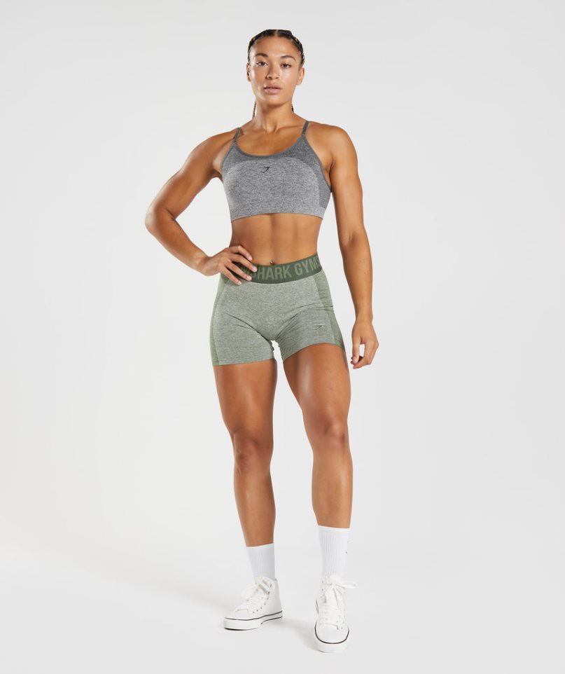 Gymshark Flex Női Rövidnadrág Szürke Olivazöld | HU-D-210