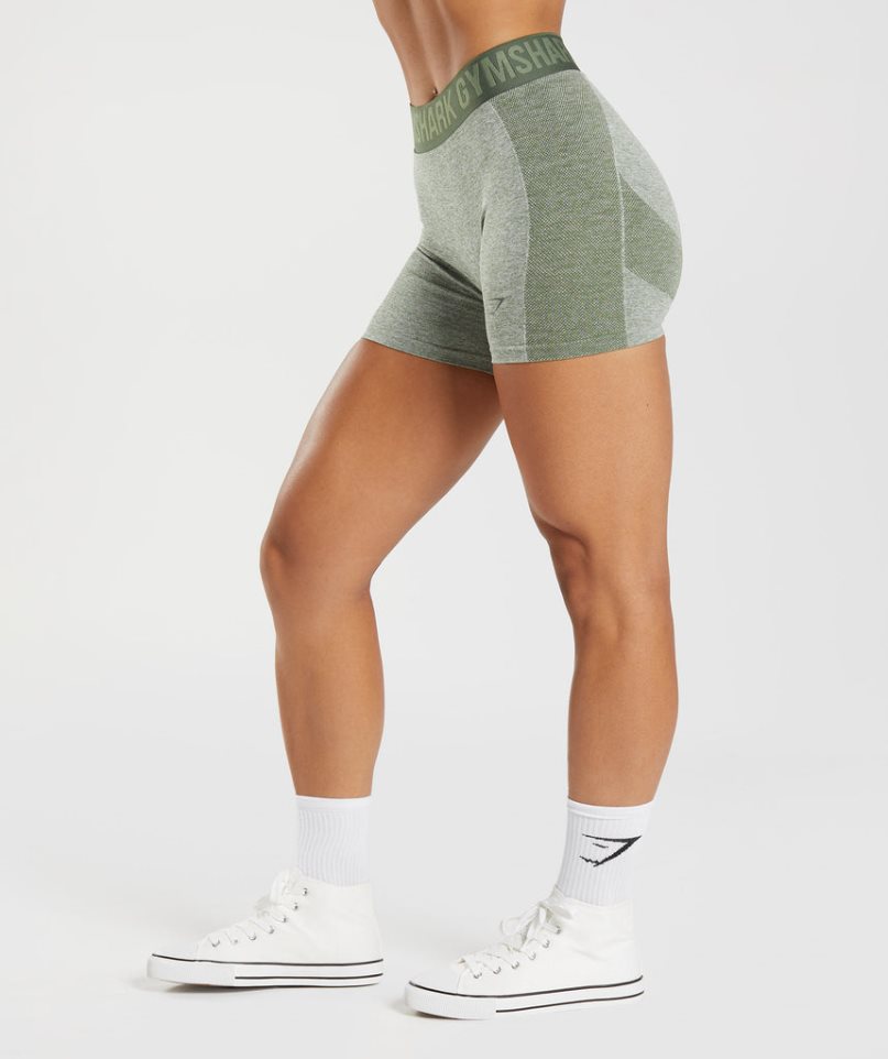 Gymshark Flex Női Rövidnadrág Szürke Olivazöld | HU-D-210