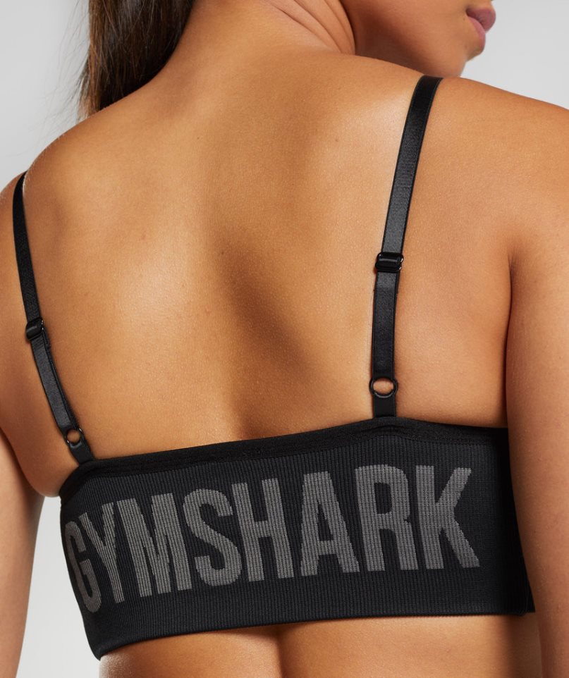 Gymshark Flex Pántos Női Sportmelltartó Fekete | HU-P-215