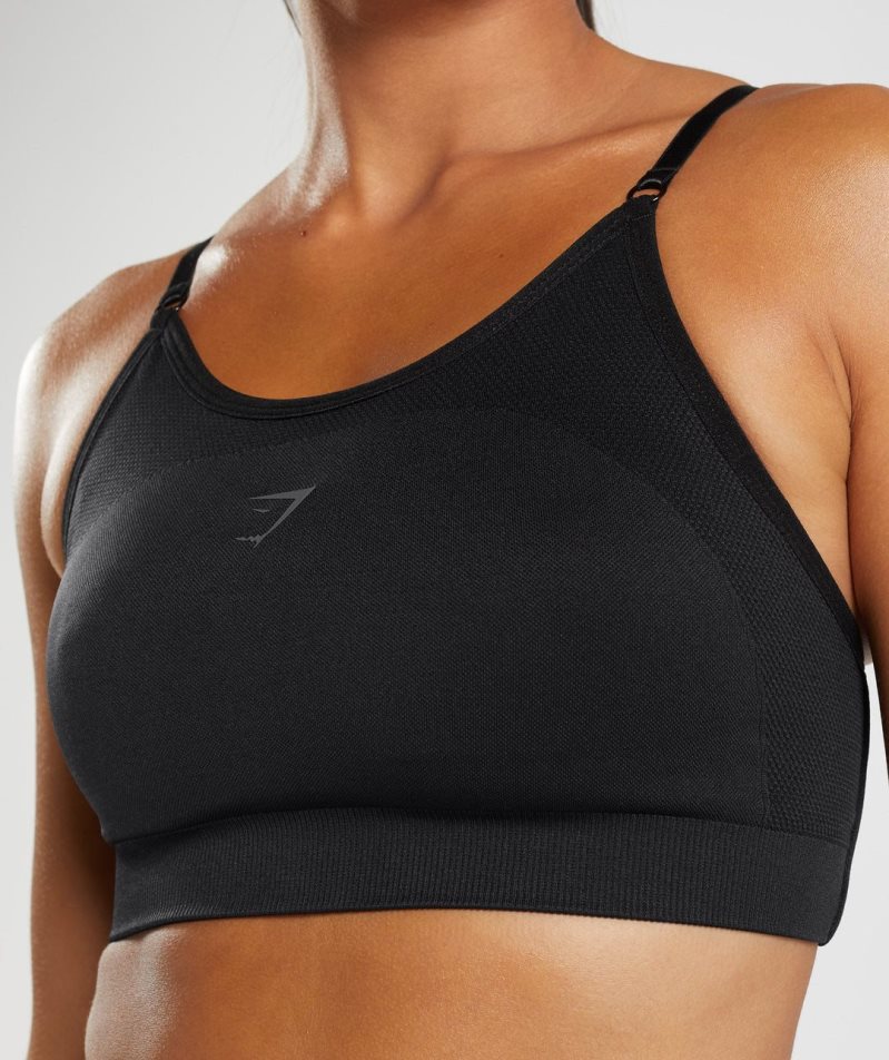 Gymshark Flex Pántos Női Sportmelltartó Fekete | HU-P-215
