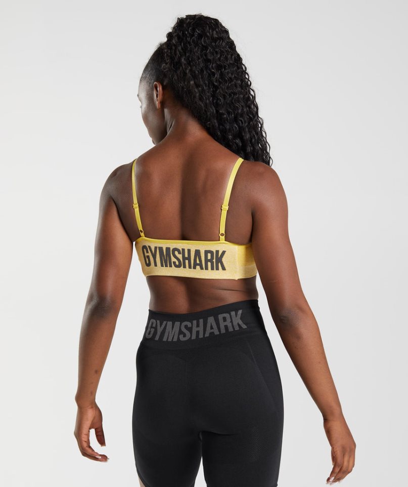 Gymshark Flex Pántos Női Sportmelltartó Sárga | HU-U-679