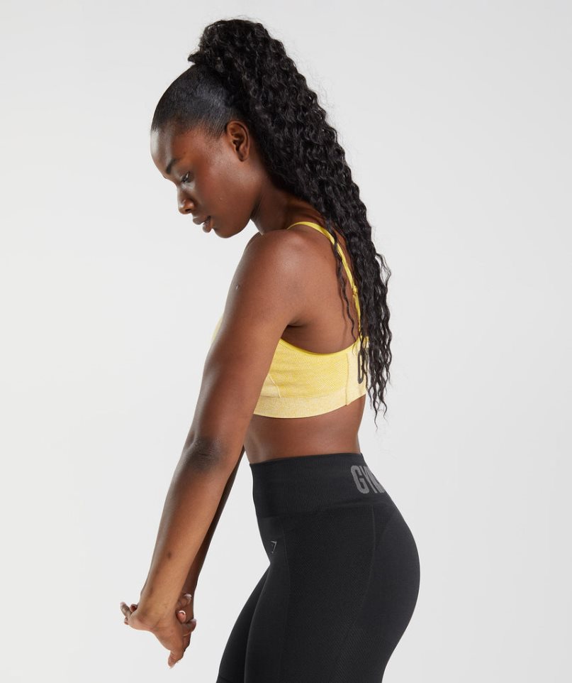 Gymshark Flex Pántos Női Sportmelltartó Sárga | HU-U-679