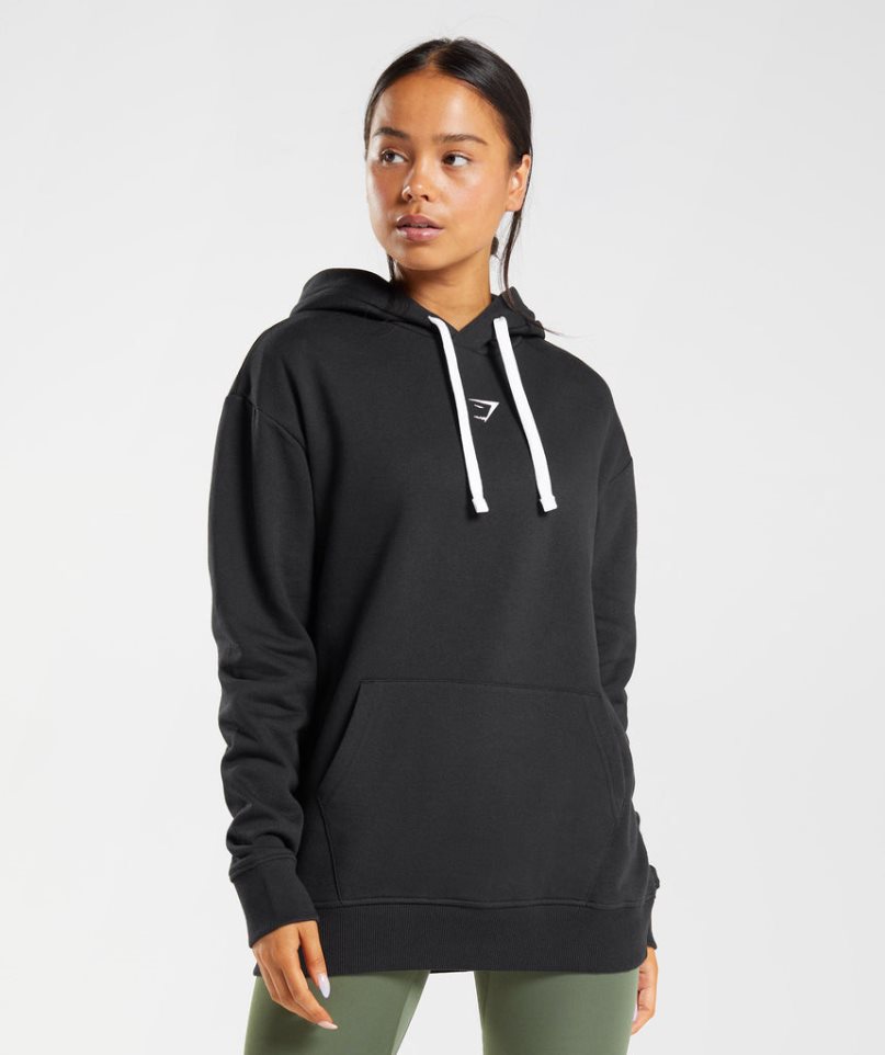 Gymshark Fraction Női Kapucnis Pulóver Fekete | HU-D-869