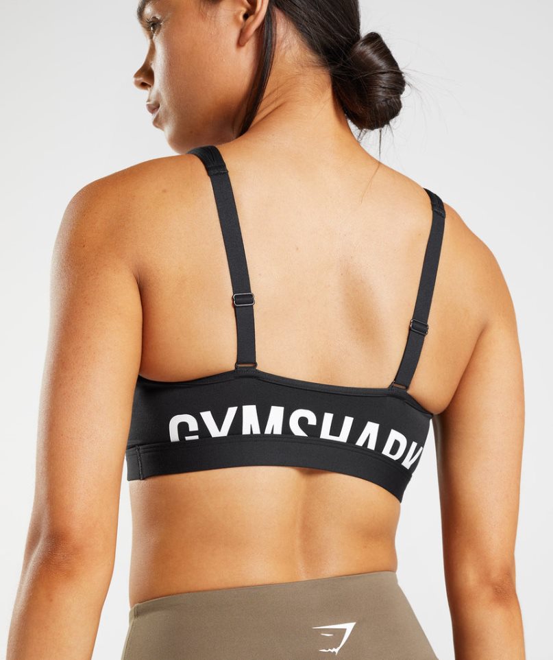 Gymshark Fraction Női Sportmelltartó Fekete | HU-M-034