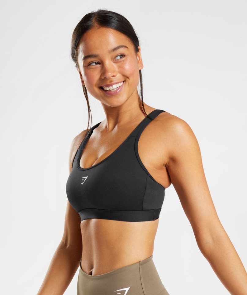 Gymshark Fraction Női Sportmelltartó Fekete | HU-M-034