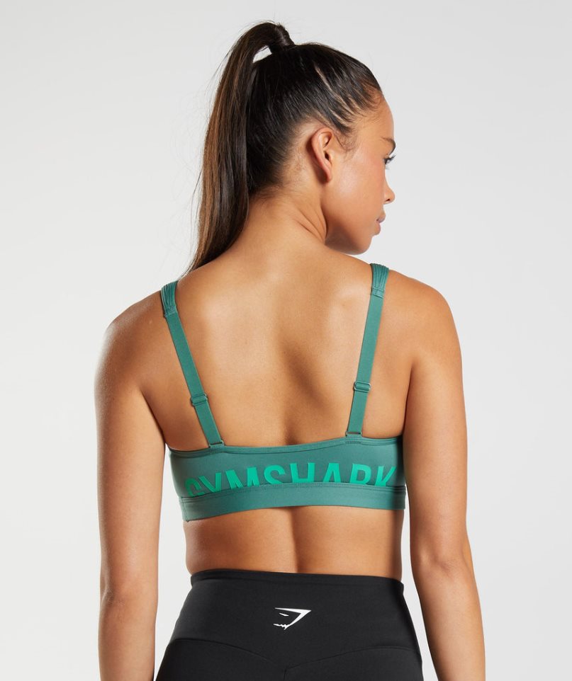 Gymshark Fraction Női Sportmelltartó Zöld | HU-F-684