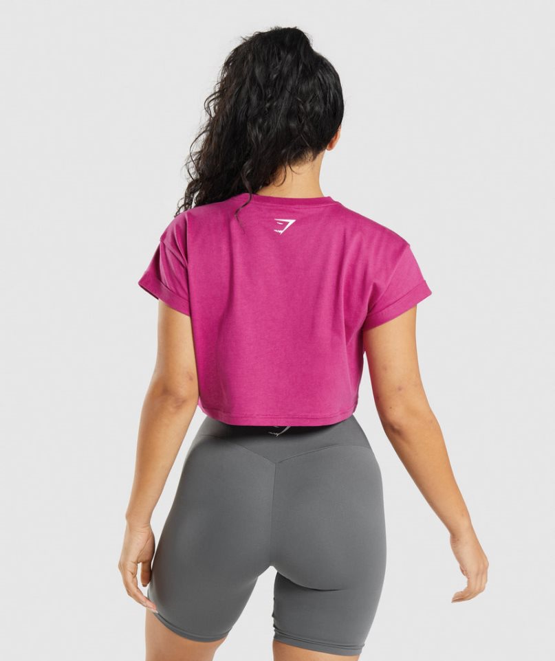 Gymshark Fraction Női Vágott Felsők Fukszia | HU-V-287