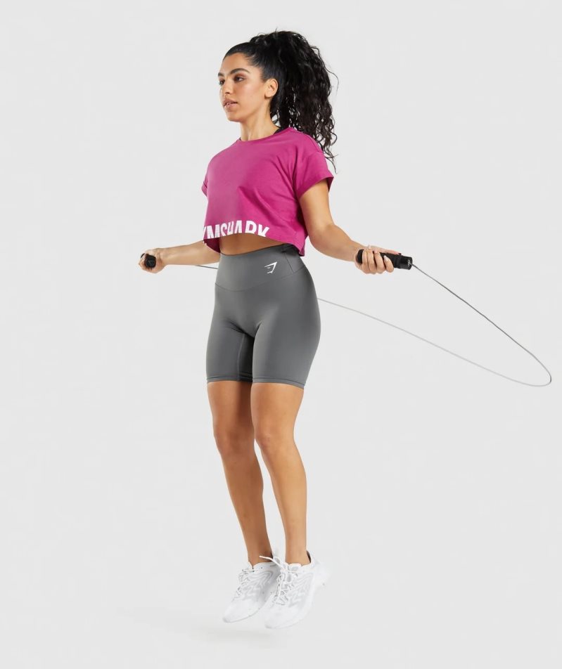 Gymshark Fraction Női Vágott Felsők Fukszia | HU-V-287