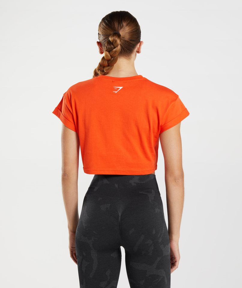 Gymshark Fraction Női Vágott Felsők Narancssárga | HU-E-715