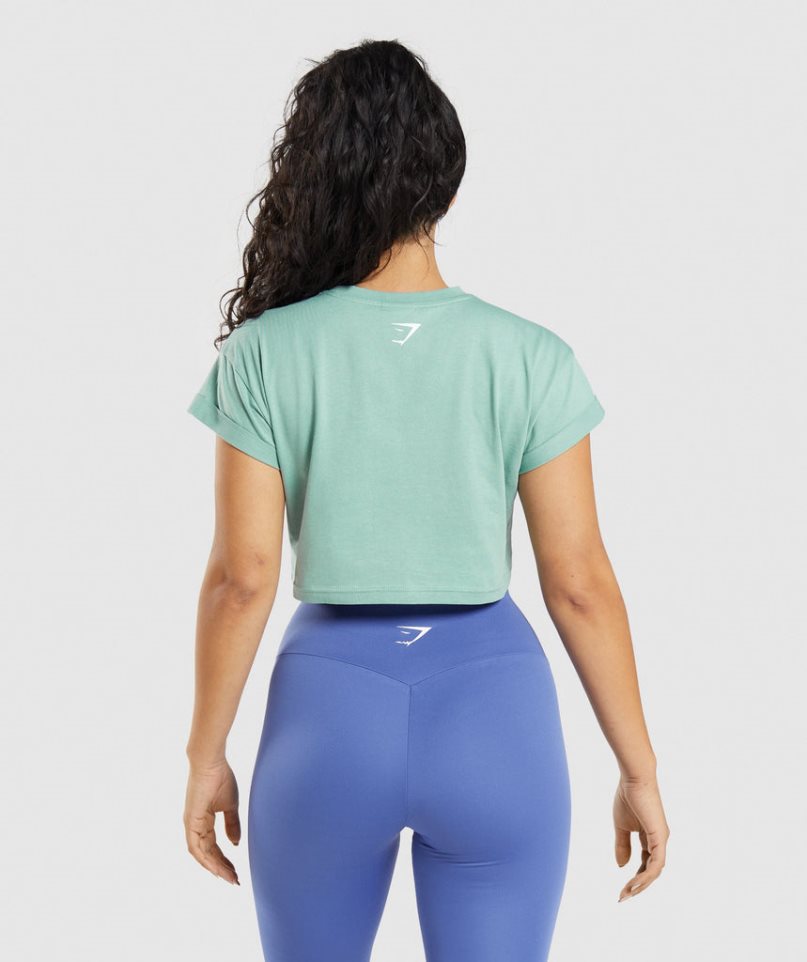 Gymshark Fraction Női Vágott Felsők Világos Zöld | HU-M-286