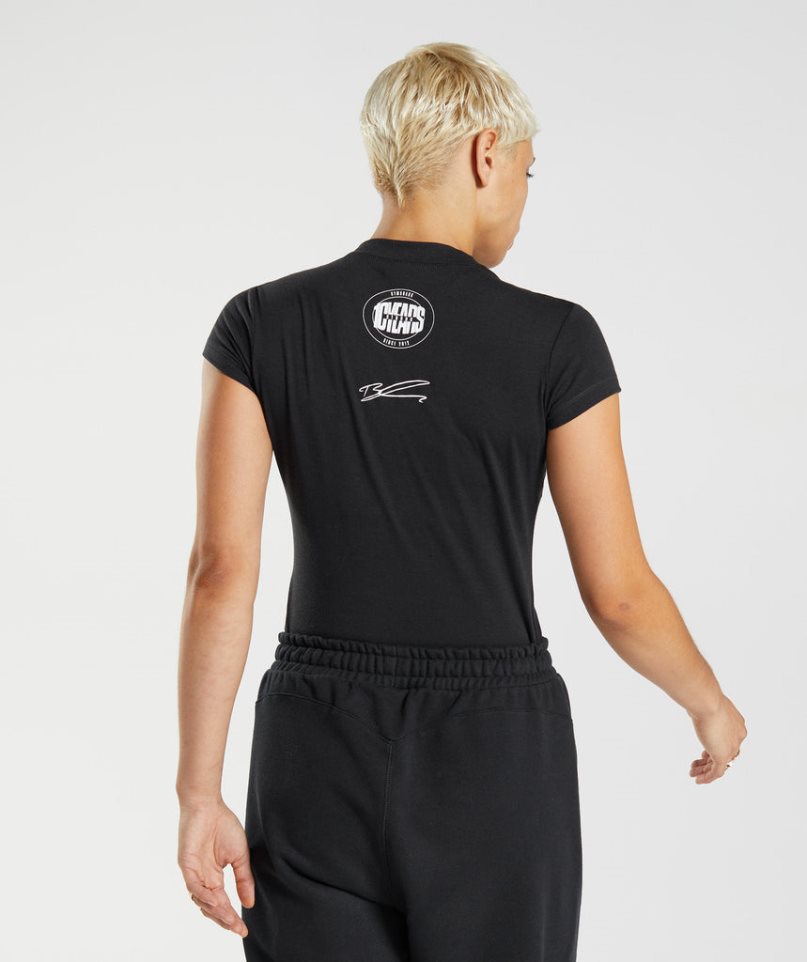 Gymshark GS10 Year Body Fit Női Póló Fekete | HU-Q-867