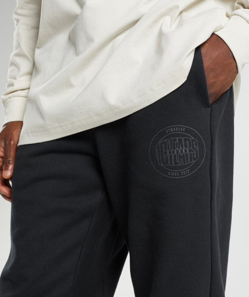 Gymshark GS10 Year Férfi Jogger Nadrág Fekete | HU-V-367