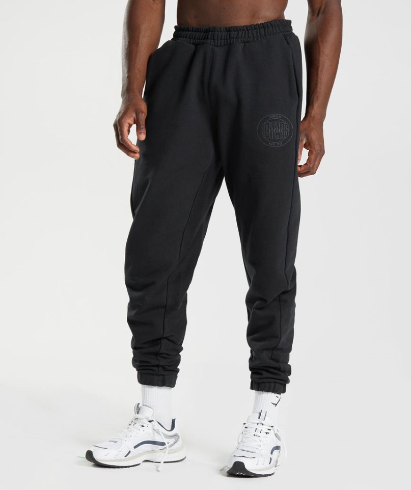 Gymshark GS10 Year Férfi Jogger Nadrág Fekete | HU-V-367