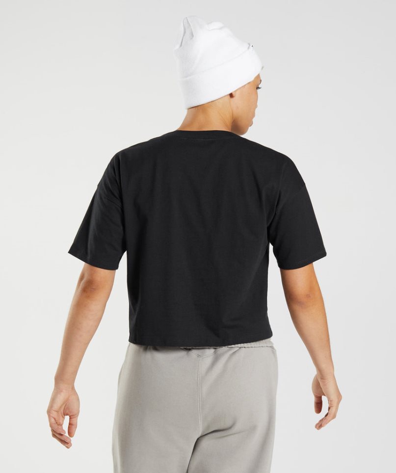 Gymshark GS10 Year Midi Női Vágott Felsők Fekete | HU-A-259