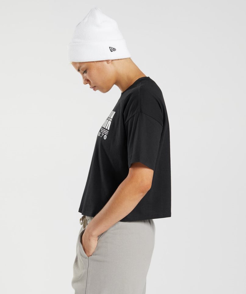 Gymshark GS10 Year Midi Női Vágott Felsők Fekete | HU-A-259