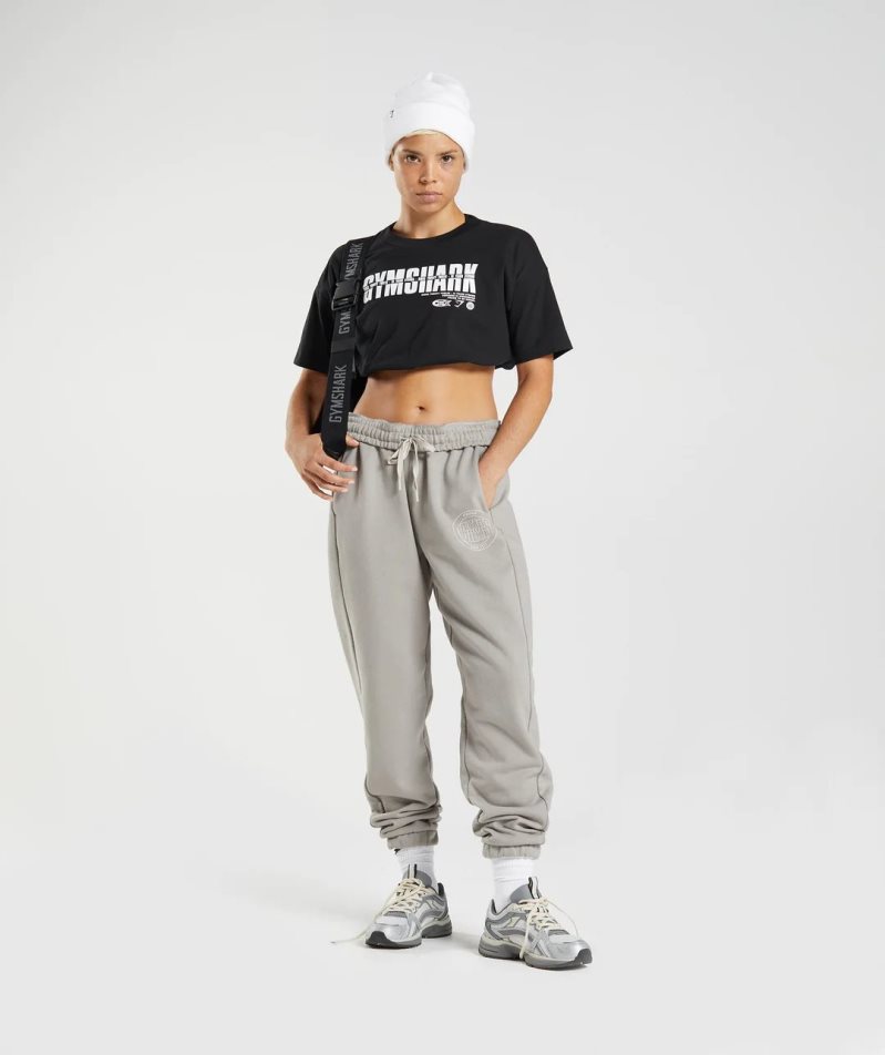 Gymshark GS10 Year Midi Női Vágott Felsők Fekete | HU-A-259