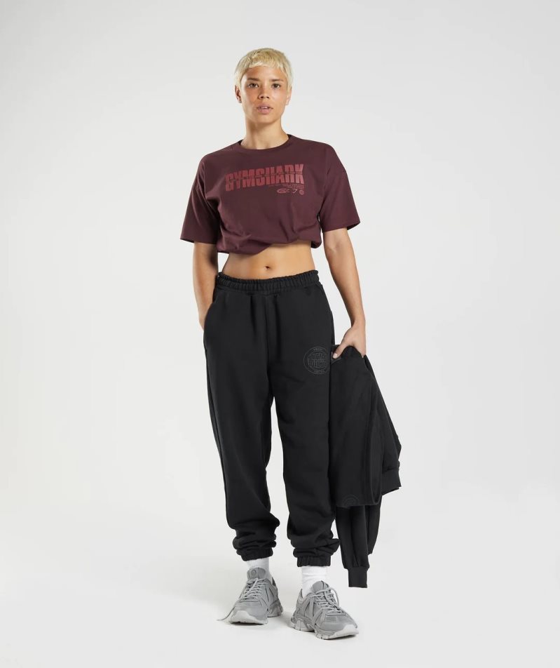 Gymshark GS10 Year Midi Női Vágott Felsők Bordó | HU-M-041
