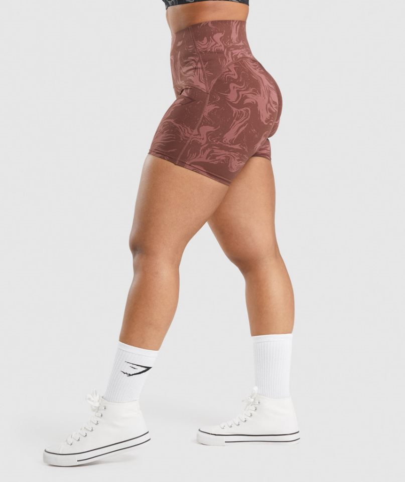 Gymshark GS Power High Rise Női Rövidnadrág Barna | HU-J-652