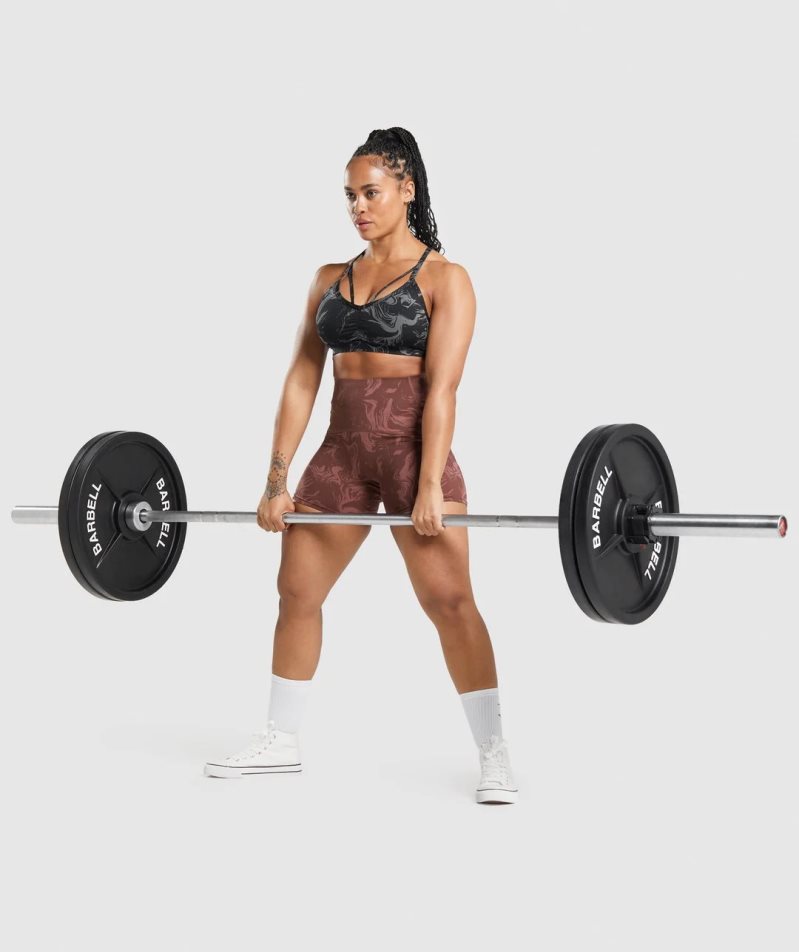 Gymshark GS Power High Rise Női Rövidnadrág Barna | HU-J-652