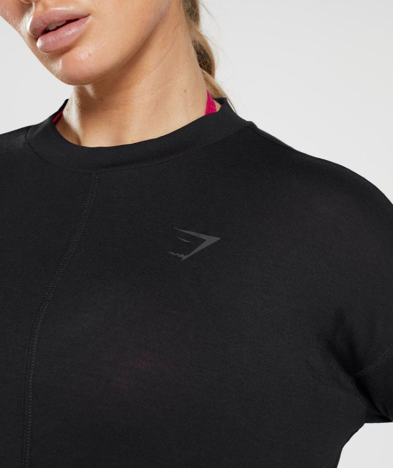 Gymshark GS Power Long Sleeve Női Póló Fekete | HU-E-890