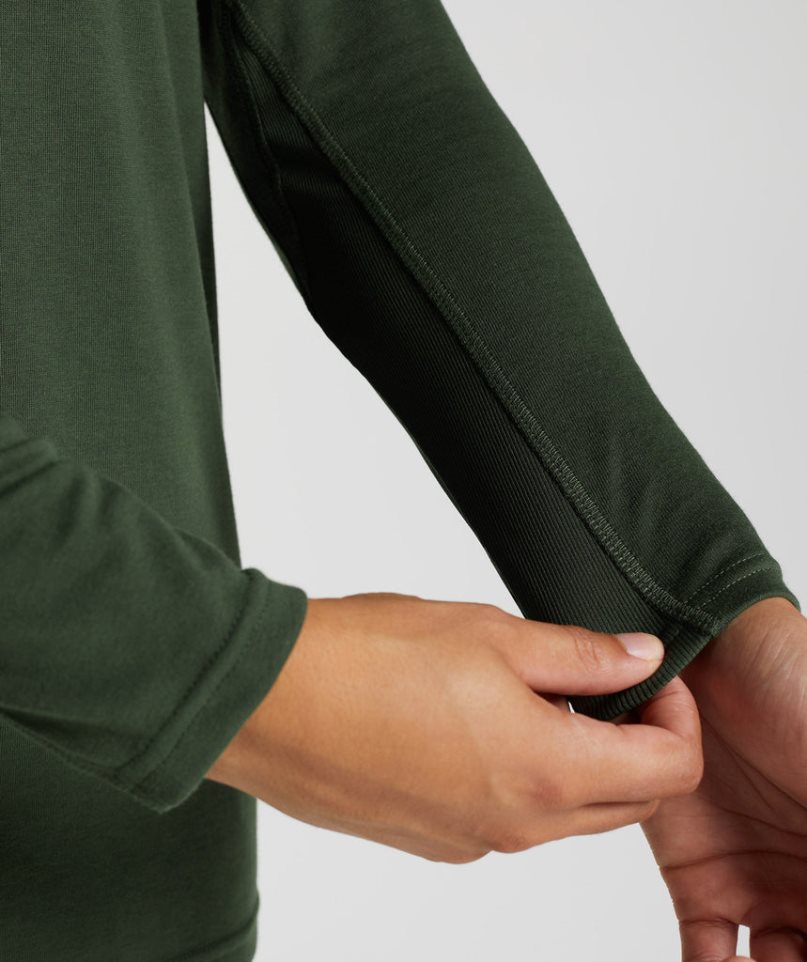 Gymshark GS Power Long Sleeve Női Póló Olivazöld | HU-L-806