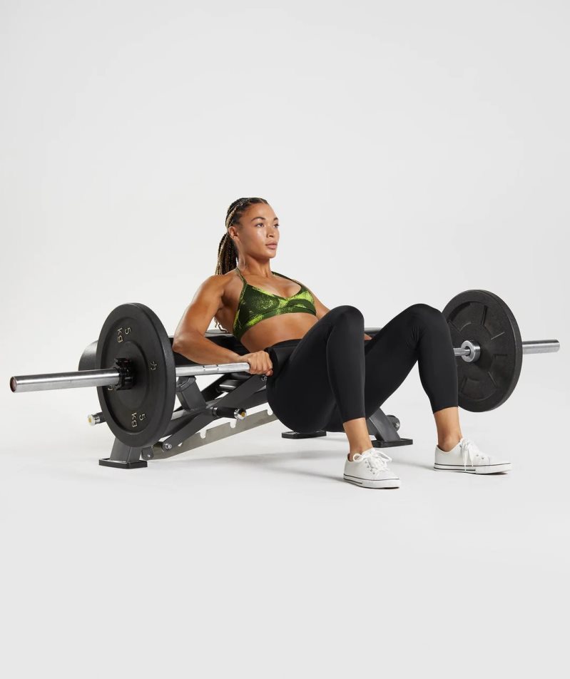 Gymshark GS Power Minimal Női Sportmelltartó Olivazöld | HU-M-325