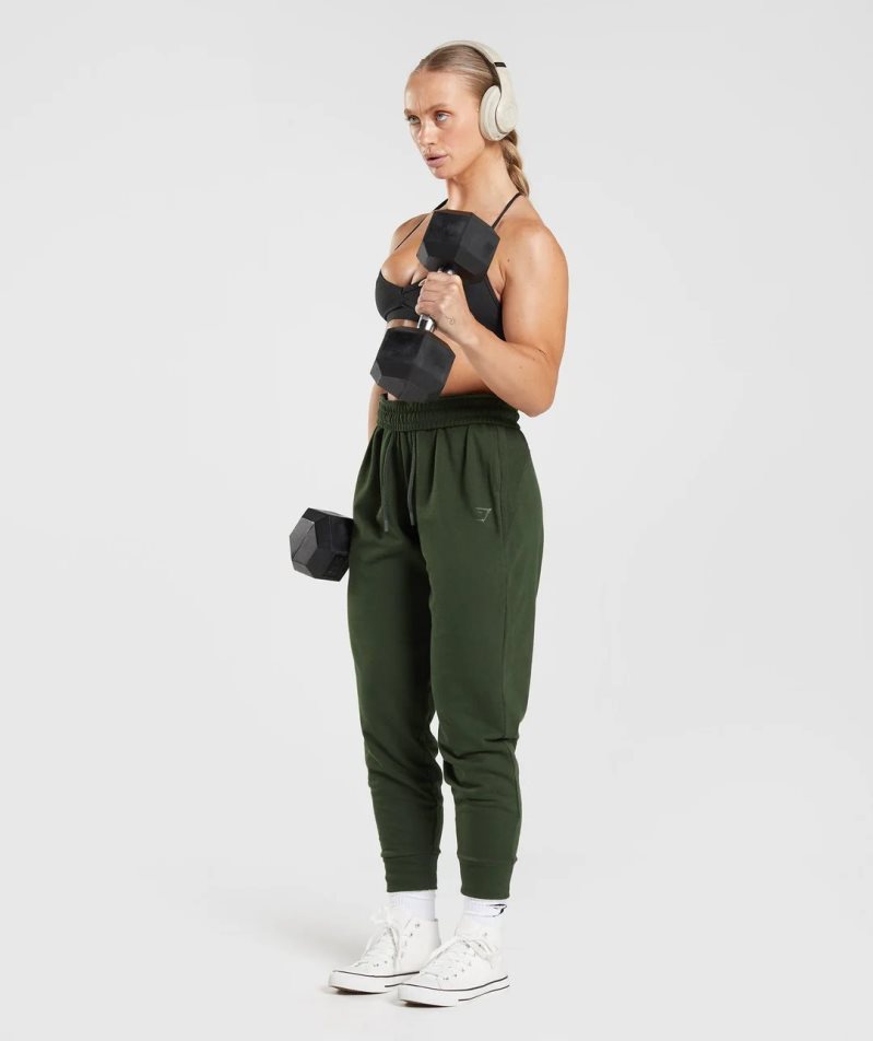 Gymshark GS Power Női Jogger Nadrág Olivazöld | HU-S-902