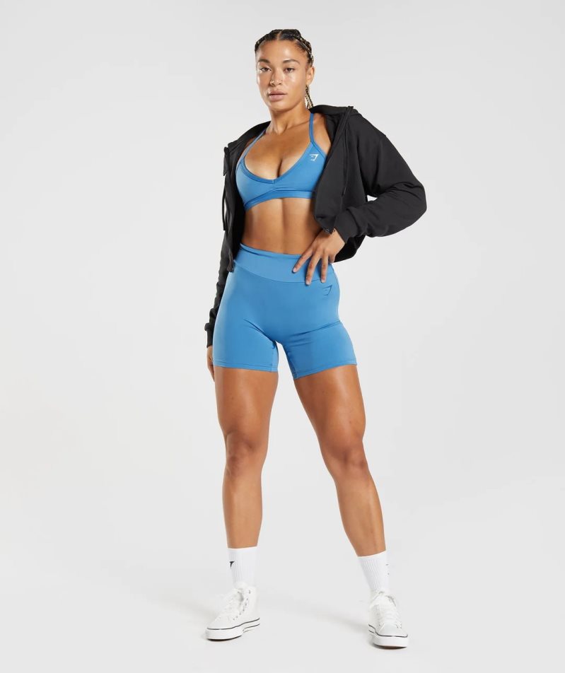 Gymshark GS Power Original Tight Női Rövidnadrág Kék | HU-G-495