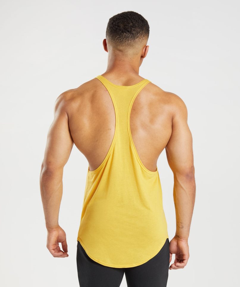 Gymshark GS x David Laid Stringer Férfi Ujjatlan Póló Sárga | HU-A-912