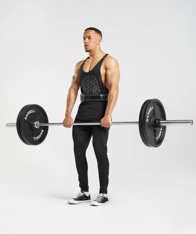 Gymshark GS x David Laid Stringer Férfi Ujjatlan Póló Fekete | HU-J-032