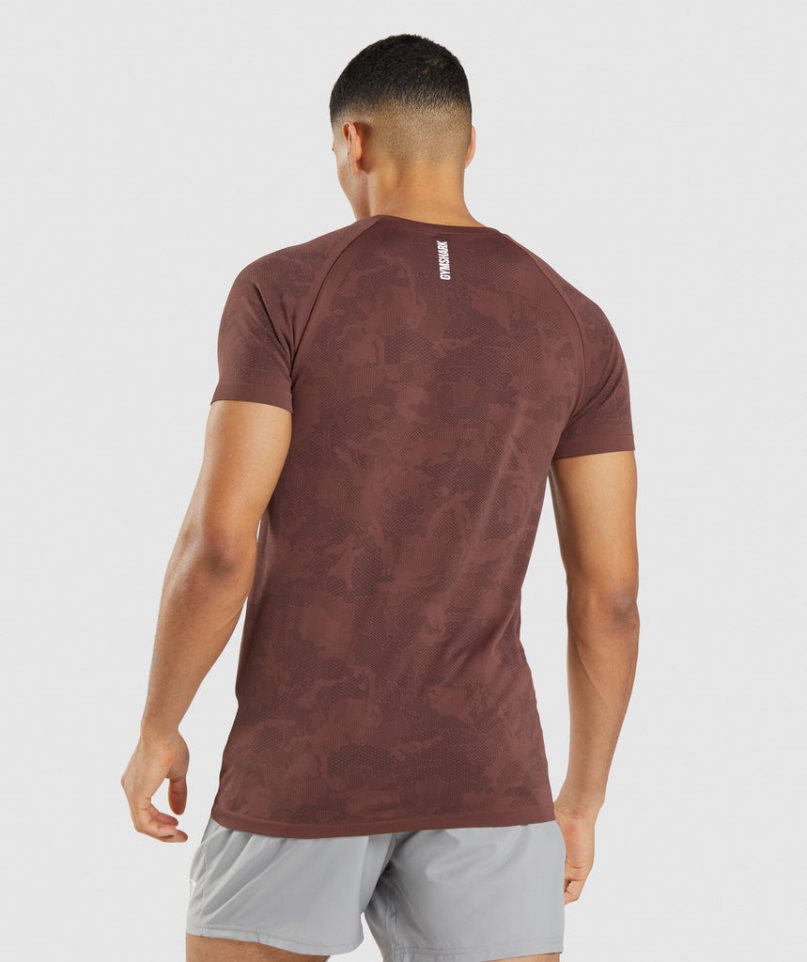 Gymshark Geo Seamless Férfi Póló Barna | HU-Y-573
