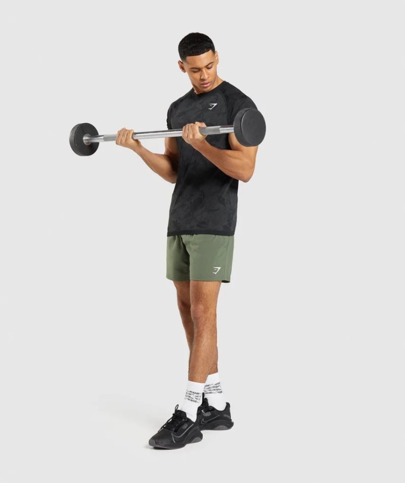 Gymshark Geo Seamless Férfi Póló Fekete | HU-C-142