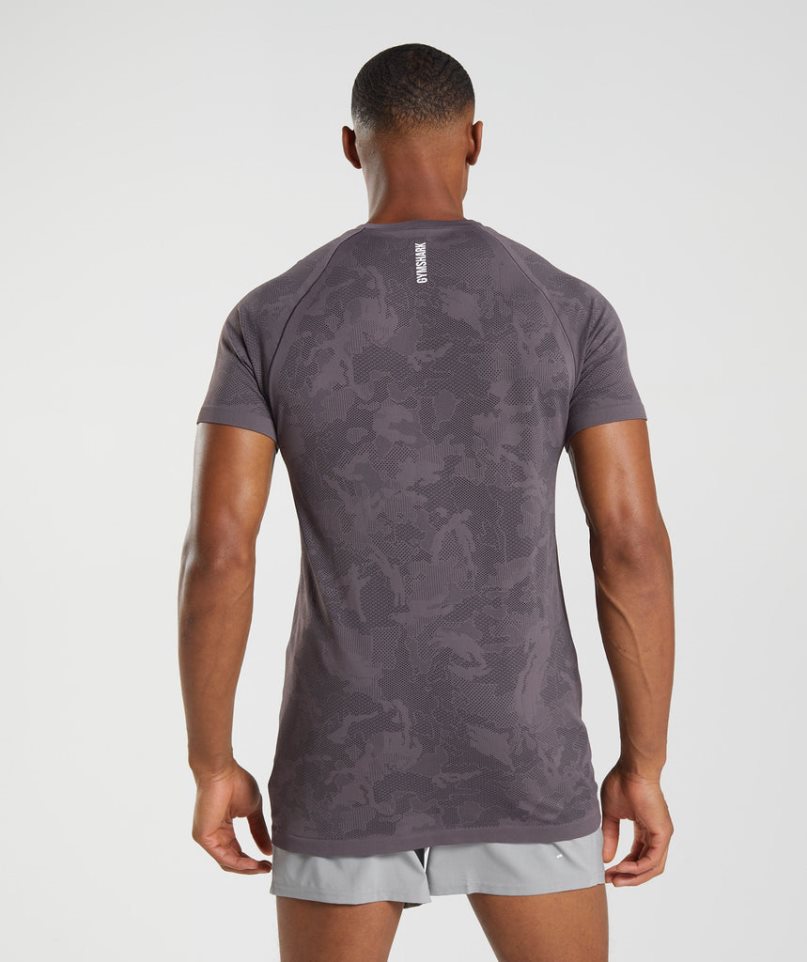 Gymshark Geo Seamless Férfi Póló Lila | HU-D-209