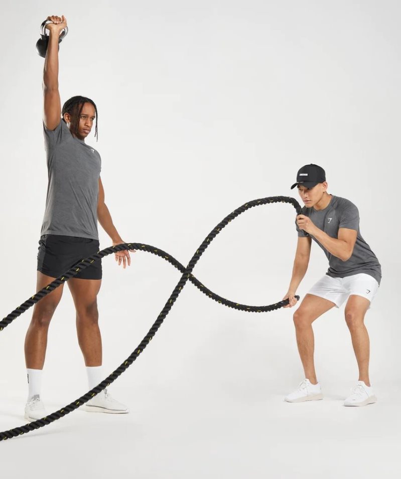 Gymshark Geo Seamless Férfi Póló Szürke | HU-I-130