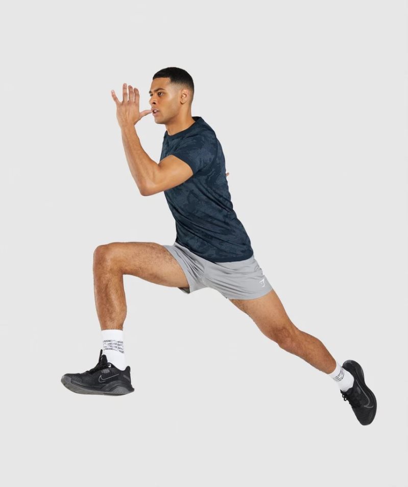 Gymshark Geo Seamless Férfi Póló Sötétkék | HU-A-840