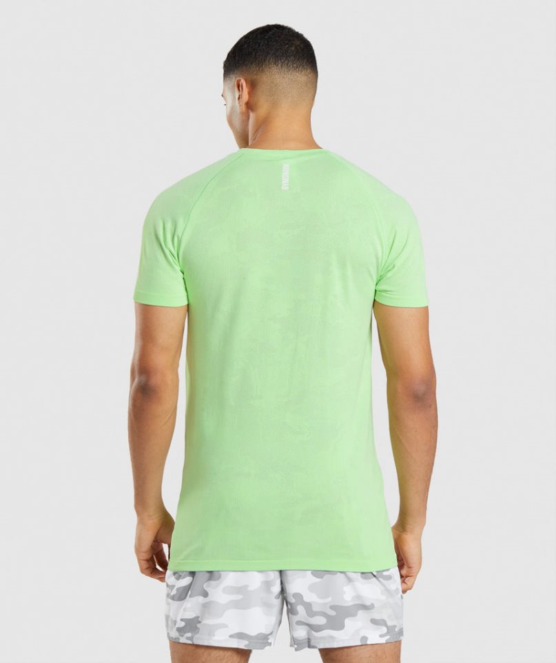 Gymshark Geo Seamless Férfi Póló Világos Zöld | HU-F-154