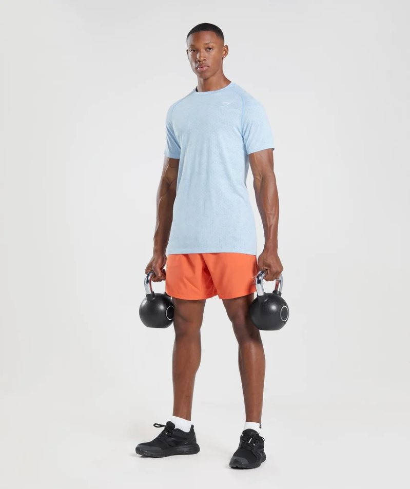 Gymshark Geo Seamless Férfi Póló Világos Kék | HU-M-682