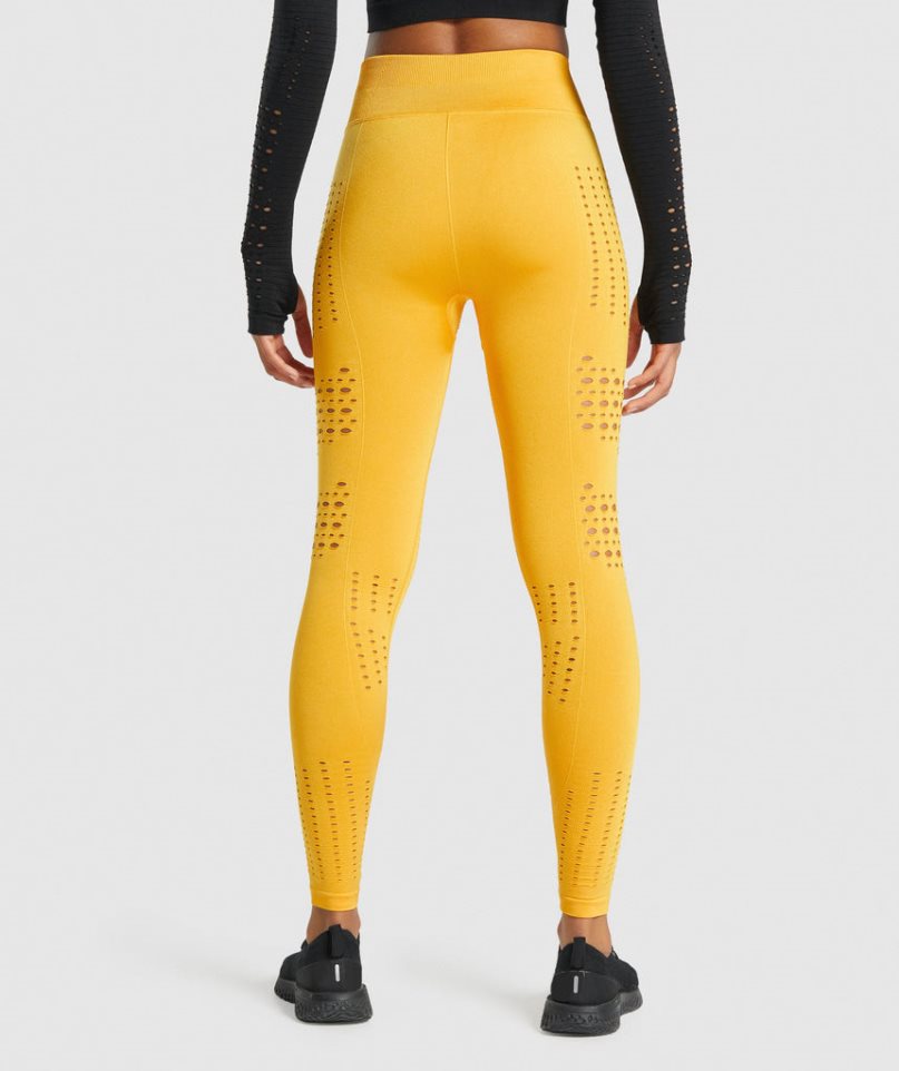 Gymshark Glow Seamless Női Leggings Sárga | HU-T-268