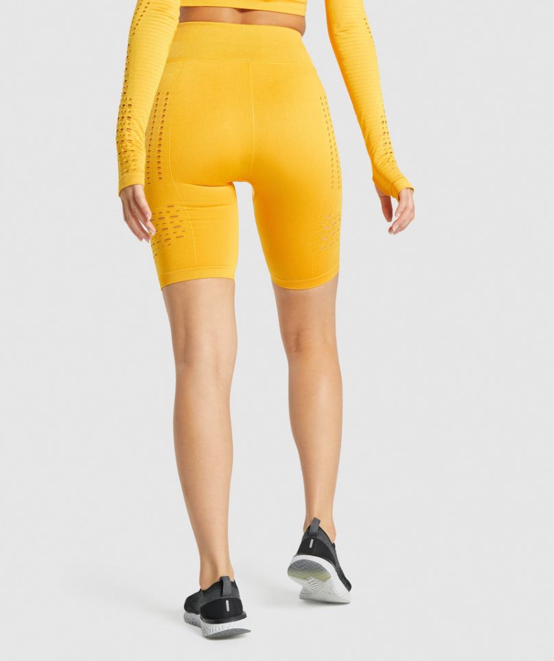 Gymshark Glow Seamless Női Rövidnadrág Sárga | HU-A-943