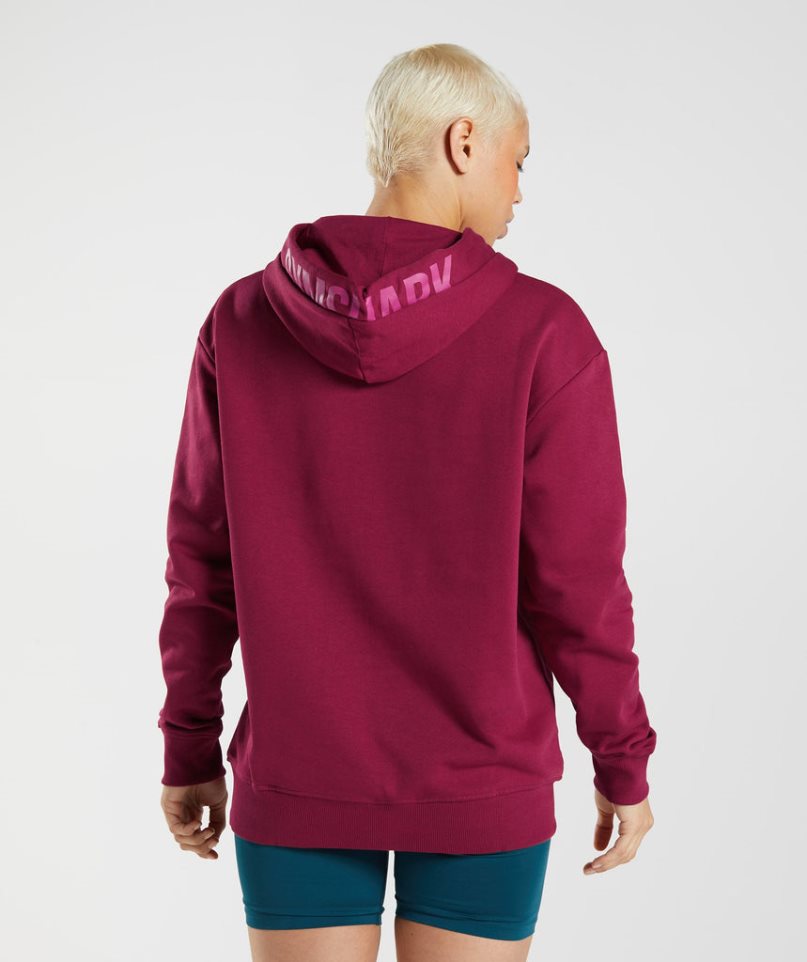 Gymshark Graphics Fraction Női Kapucnis Pulóver Fukszia | HU-L-785