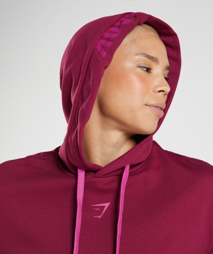 Gymshark Graphics Fraction Női Kapucnis Pulóver Fukszia | HU-L-785