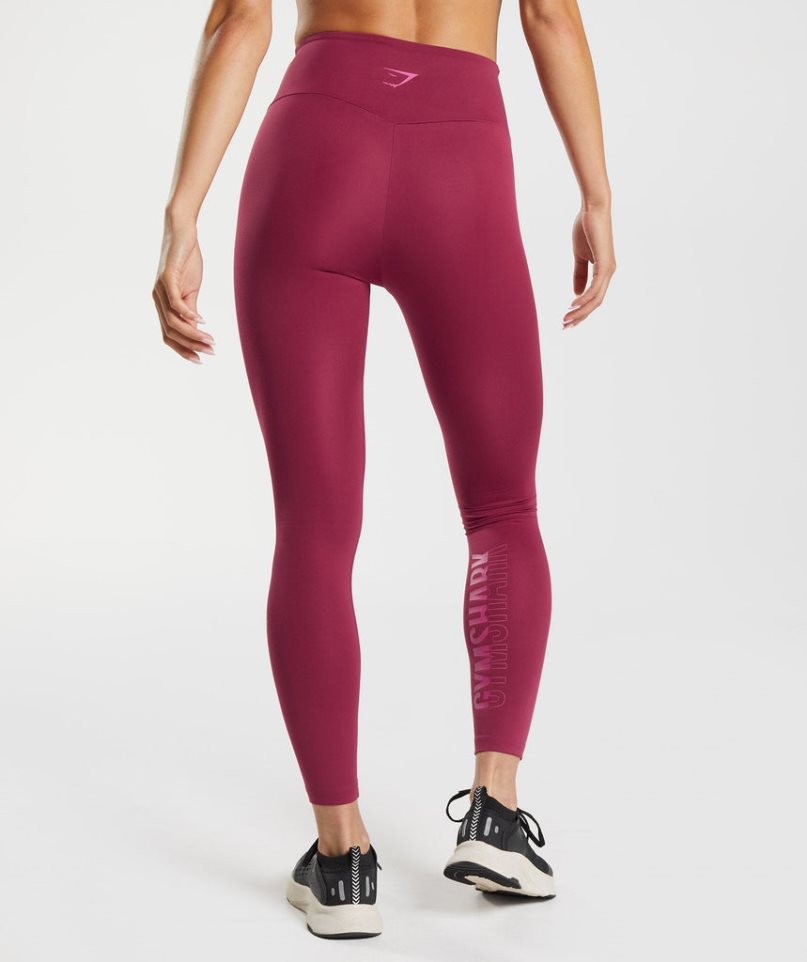 Gymshark Graphics Fraction Női Leggings Fukszia | HU-S-541