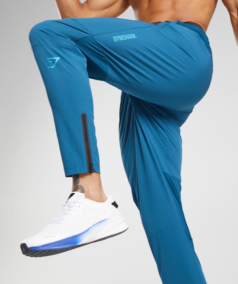 Gymshark Hibrid Woven Férfi Jogger Nadrág Kék | HU-E-643