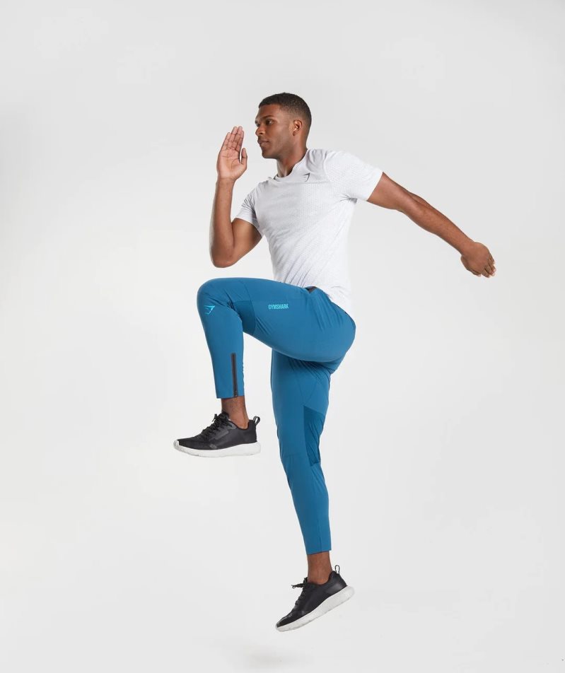 Gymshark Hibrid Woven Férfi Jogger Nadrág Kék | HU-E-643