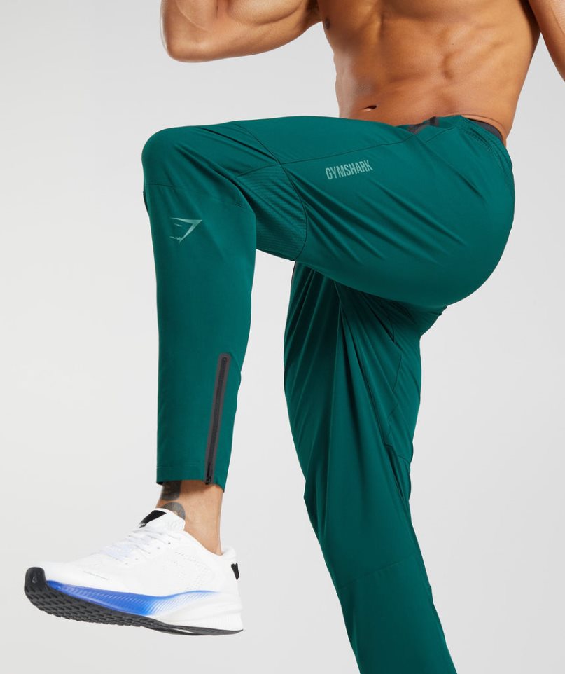 Gymshark Hibrid Woven Férfi Jogger Nadrág Zöld | HU-O-745