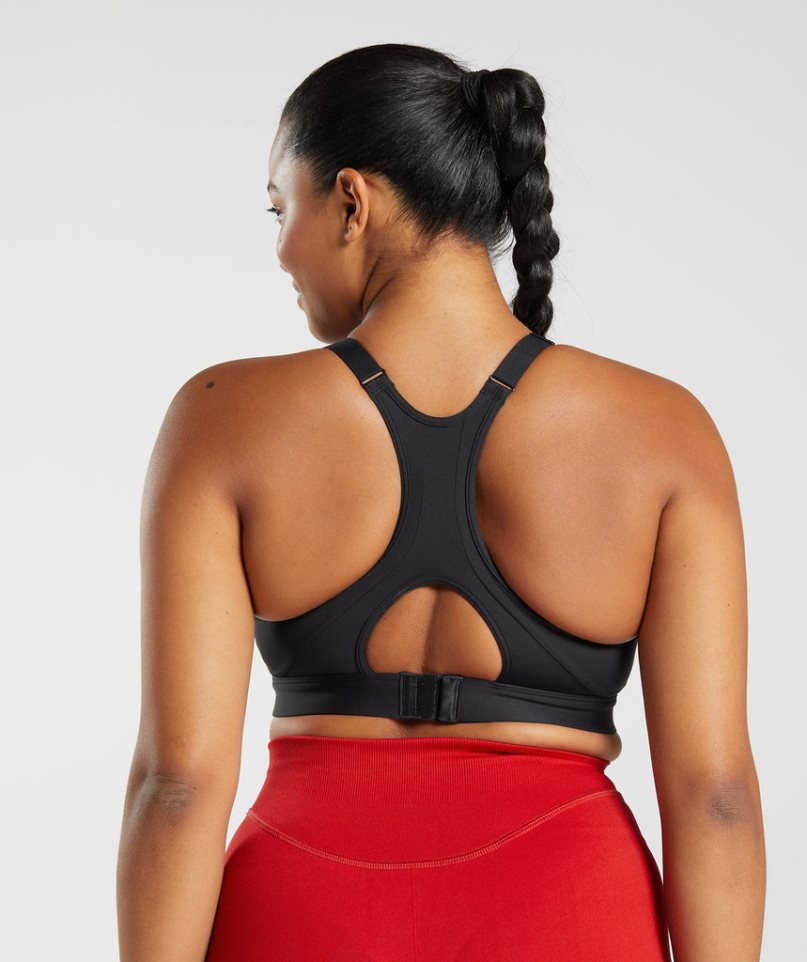 Gymshark High Neck High Support Női Sportmelltartó Fekete | HU-Z-972