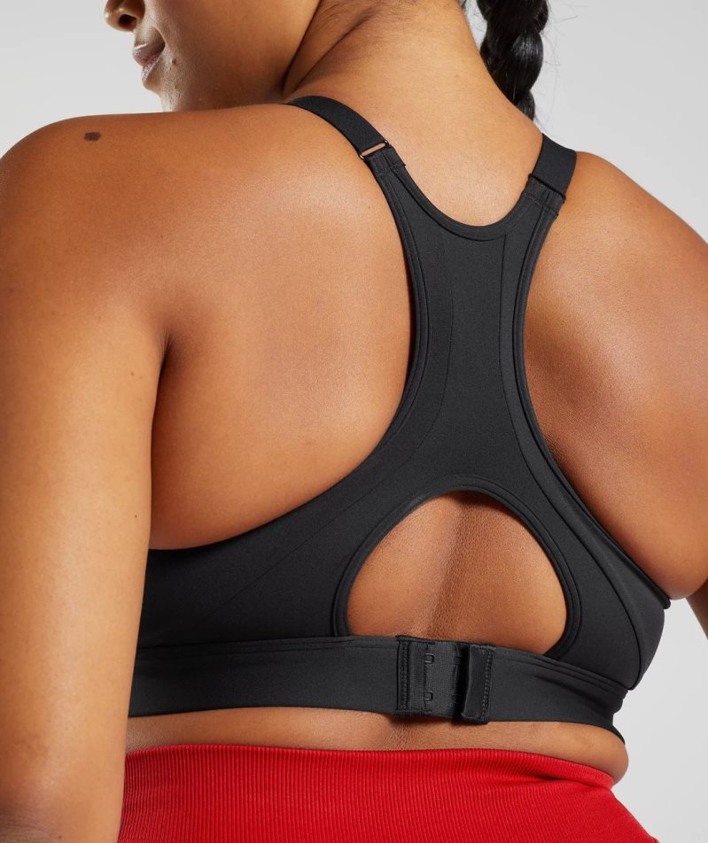 Gymshark High Neck High Support Női Sportmelltartó Fekete | HU-Z-972
